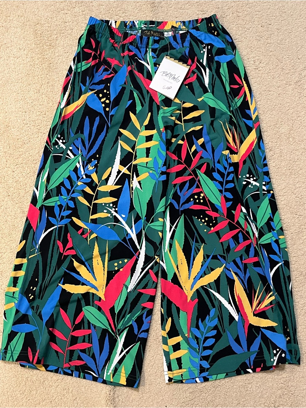 Bob Mackie Wearable Art Pants - Floral Pattern - Womens XS - 100% Polyester